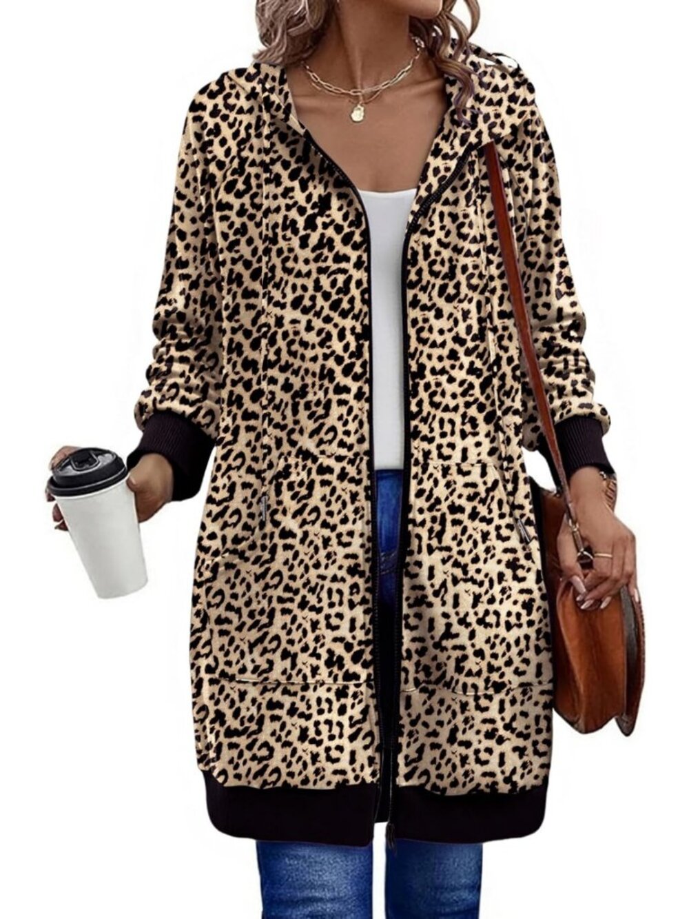 Cozy Oversized Zip-Up Hoodie for Women | Long Sleeve Tunic Sweatshirt